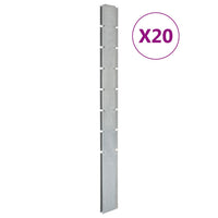 Thumbnail for Zaunpfosten 20 Stk. Silbern 200 cm Verzinkter Stahl