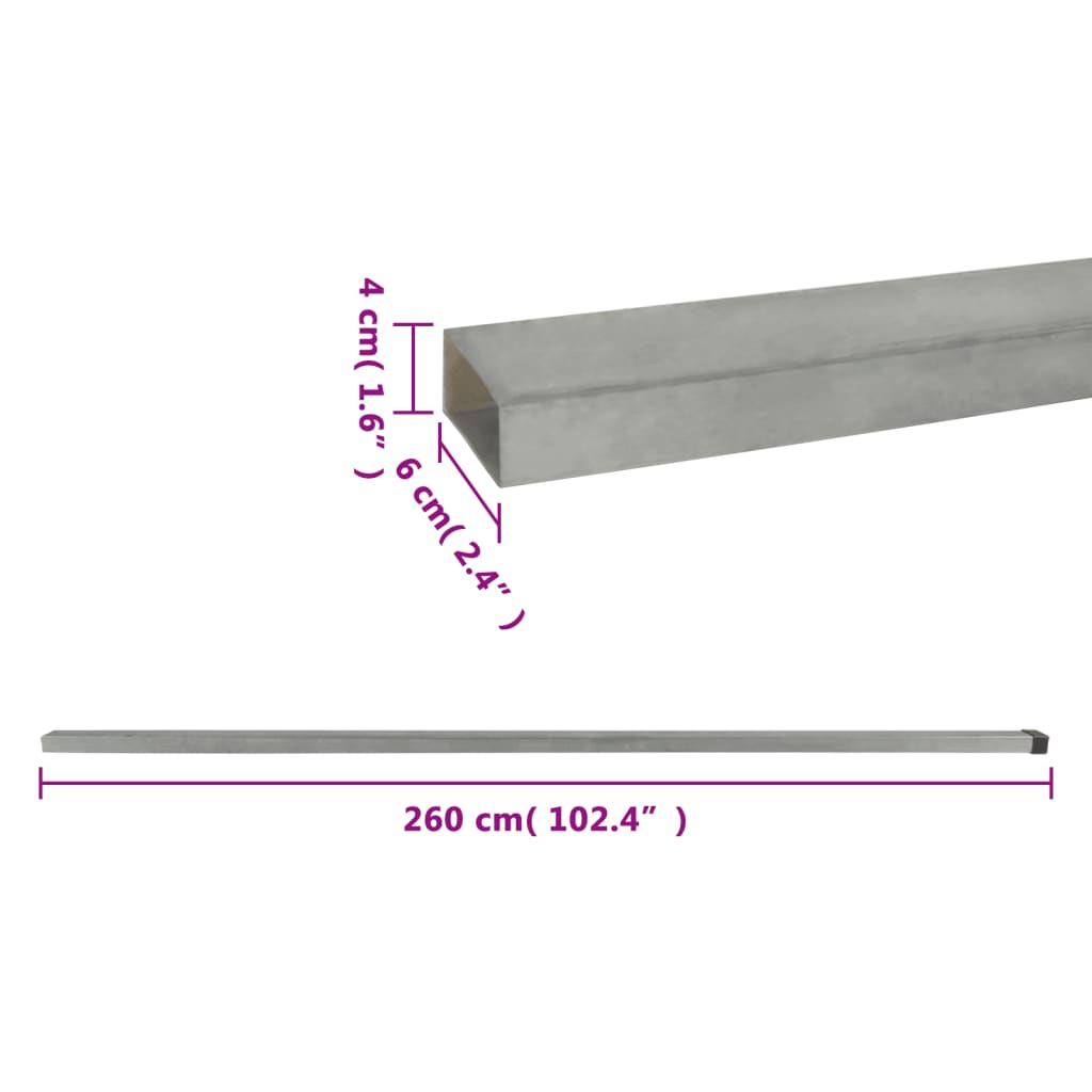 Zaunpfosten 30 Stk. Silbern 260 cm Stahl