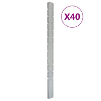 Thumbnail for Zaunpfosten 40 Stk. Silbern 280 cm Verzinkter Stahl