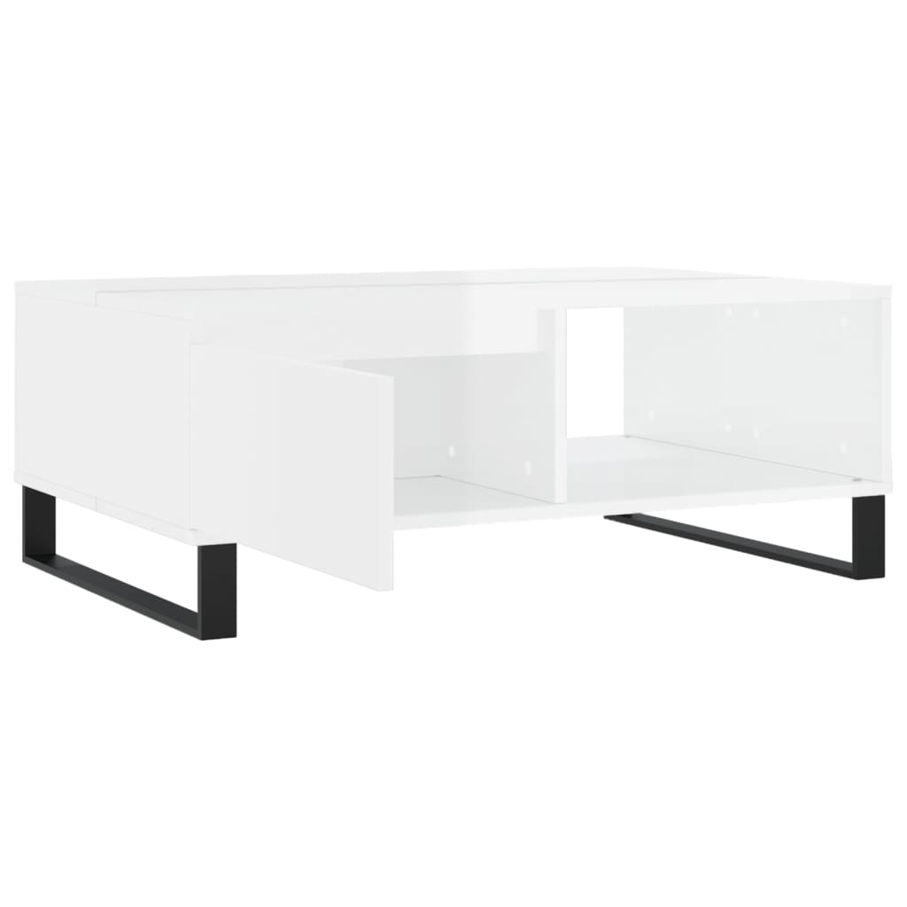 Couchtisch Hochglanz-Weiß 90x60x35 cm Holzwerkstoff