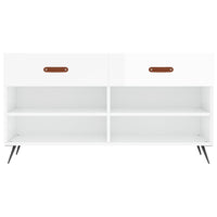 Thumbnail for Schuhbank Hochglanz-Weiß 102x35x55 cm Holzwerkstoff