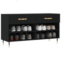 Thumbnail for Schuhbank Schwarz 102x35x55 cm Holzwerkstoff