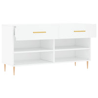 Thumbnail for Schuhbank Weiß 102x35x55 cm Holzwerkstoff