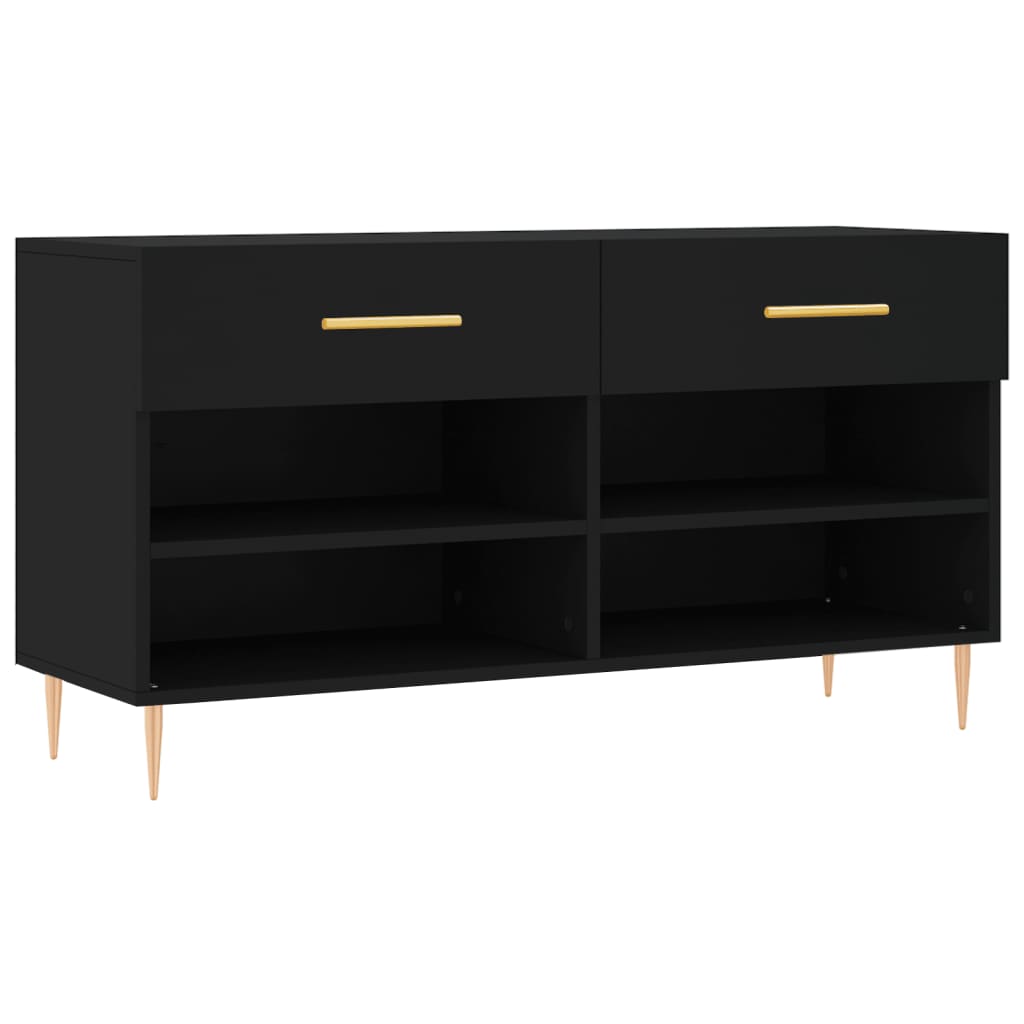 Schuhbank Schwarz 102x35x55 cm Holzwerkstoff