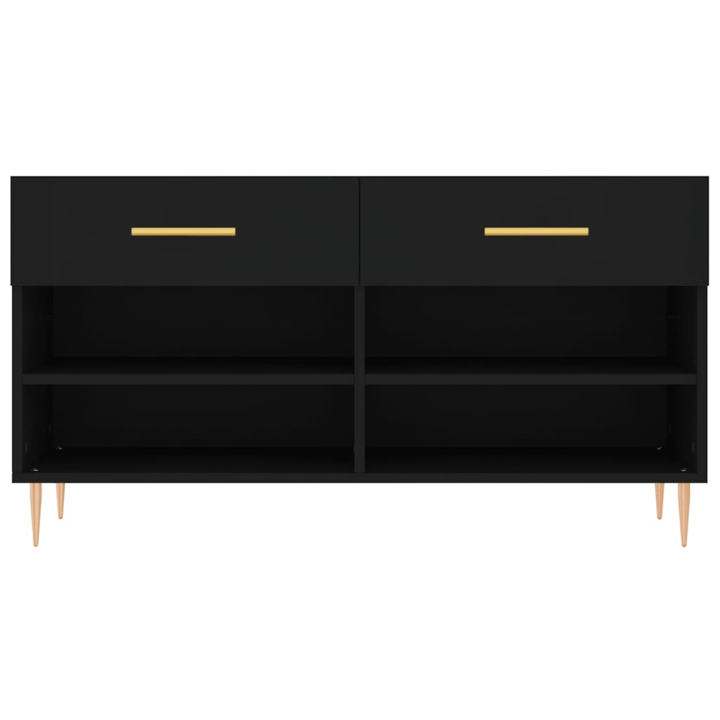 Schuhbank Schwarz 102x35x55 cm Holzwerkstoff