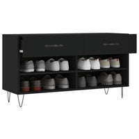 Thumbnail for Schuhbank Schwarz 102x35x55 cm Holzwerkstoff