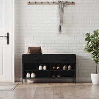 Thumbnail for Schuhbank Schwarz 102x35x55 cm Holzwerkstoff