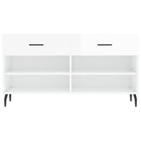 Thumbnail for Schuhbank Hochglanz-Weiß 102x35x55 cm Holzwerkstoff