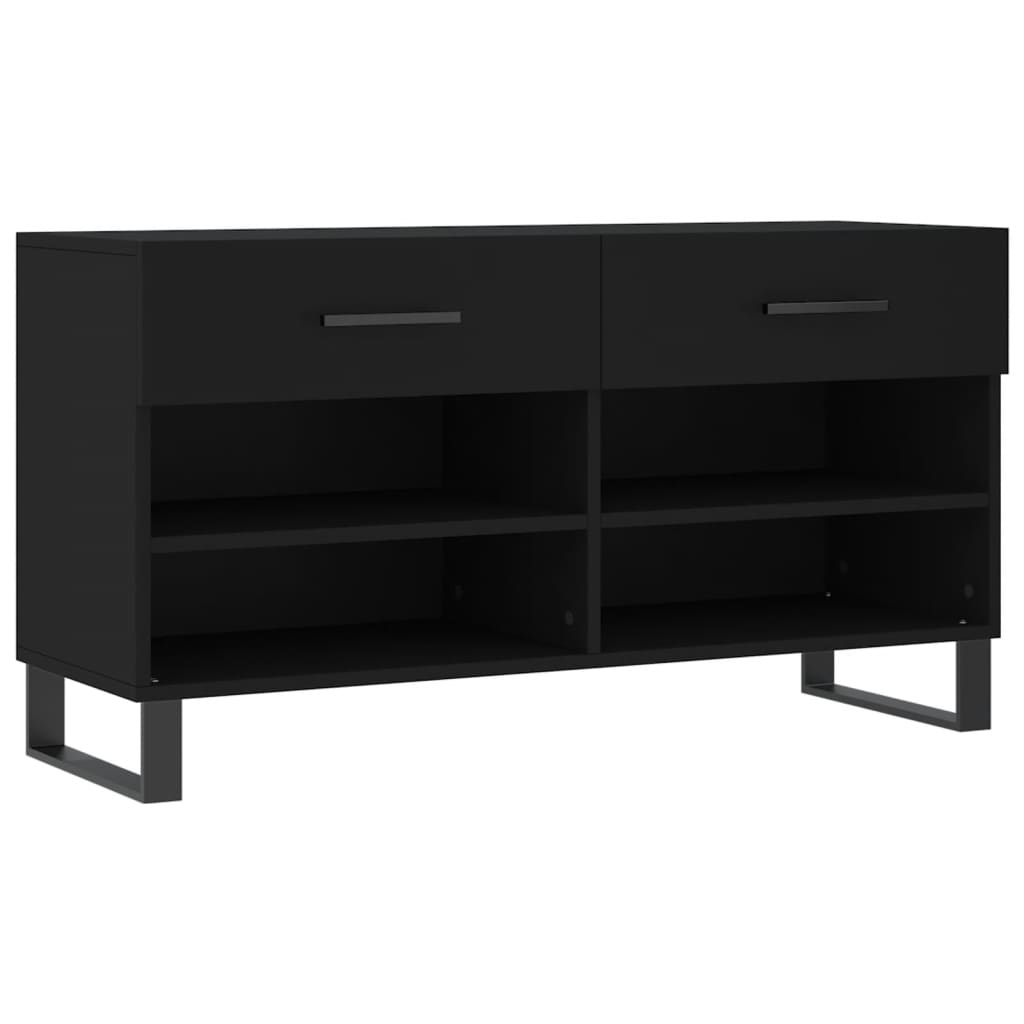 Schuhbank Schwarz 102x35x55 cm Holzwerkstoff