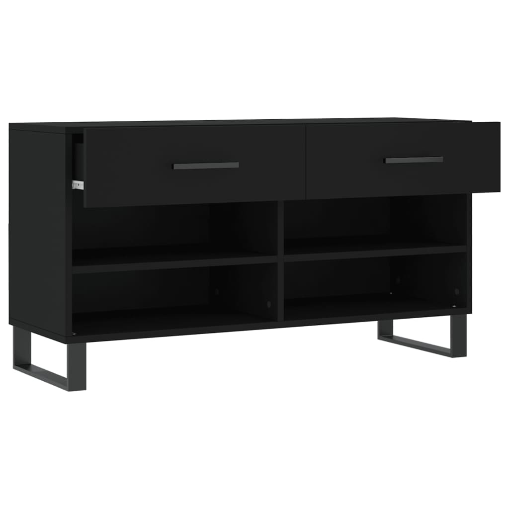 Schuhbank Schwarz 102x35x55 cm Holzwerkstoff