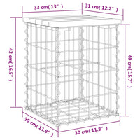 Thumbnail for Gartenbank aus Gabionen 33x31x42 cm Massivholz Kiefer