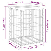 Thumbnail for Gartenbank aus Gabionen 33x31x42 cm Massivholz Douglasie