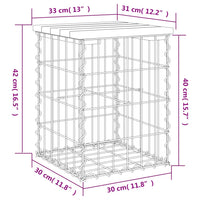 Thumbnail for Gartenbank aus Gabionen 33x31x42 cm Kiefernholz Imprägniert