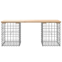 Thumbnail for Gartenbank aus Gabionen 103x31x42 cm Massivholz Kiefer