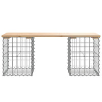 Thumbnail for Gartenbank aus Gabionen 103x31x42 cm Massivholz Kiefer