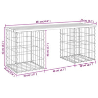 Thumbnail for Gartenbank aus Gabionen 103x31x42 cm Massivholz Kiefer