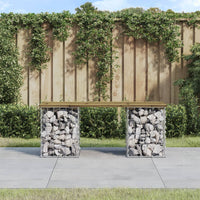 Thumbnail for Gartenbank aus Gabionen 103x31x42 cm Kiefernholz Imprägniert