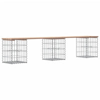 Thumbnail for Gartenbank aus Gabionen 203x31x42 cm Massivholz Kiefer
