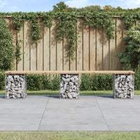 Thumbnail for Gartenbank aus Gabionen 203x31x42 cm Massivholz Kiefer