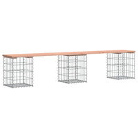 Thumbnail for Gartenbank aus Gabionen 203x31x42 cm Massivholz Douglasie