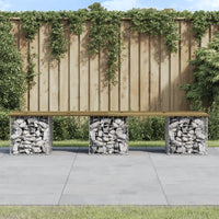 Thumbnail for Gartenbank aus Gabionen 203x31x42 cm Kiefernholz Imprägniert