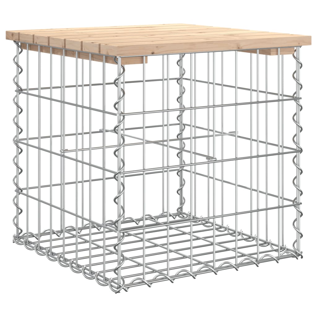 Gartenbank aus Gabionen 43x44x42 cm Massivholz Kiefer