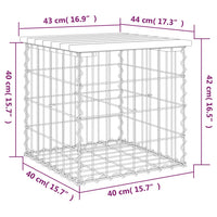 Thumbnail for Gartenbank aus Gabionen 43x44x42 cm Massivholz Kiefer
