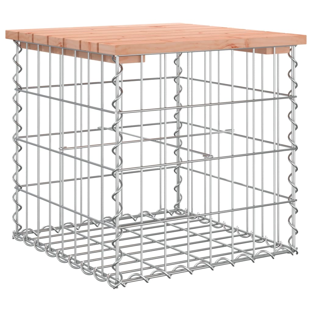 Gartenbank aus Gabionen 43x44x42 cm Massivholz Douglasie