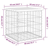 Thumbnail for Gartenbank aus Gabionen 43x44x42 cm Massivholz Douglasie