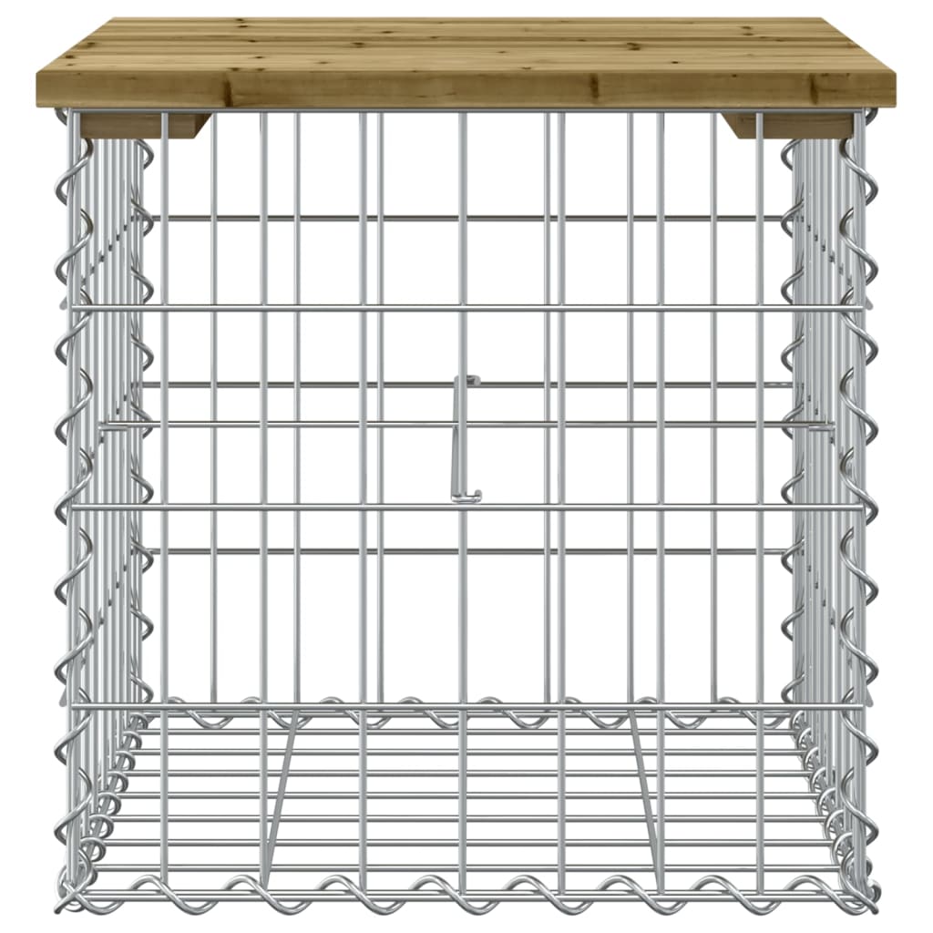 Gartenbank aus Gabionen 43x44x42 cm Kiefernholz Imprägniert