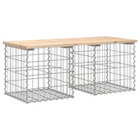 Thumbnail for Gartenbank aus Gabionen 103x44x42 cm Massivholz Kiefer