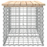 Thumbnail for Gartenbank aus Gabionen 103x44x42 cm Massivholz Kiefer