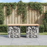 Thumbnail for Gartenbank aus Gabionen 103x44x42 cm Massivholz Kiefer