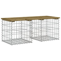 Thumbnail for Gartenbank aus Gabionen 103x44x42 cm Kiefernholz Imprägniert