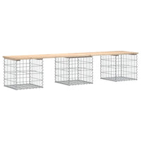 Thumbnail for Gartenbank aus Gabionen 203x44x42 cm Massivholz Kiefer
