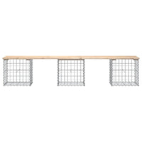 Thumbnail for Gartenbank aus Gabionen 203x44x42 cm Massivholz Kiefer