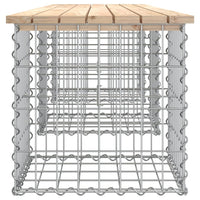 Thumbnail for Gartenbank aus Gabionen 203x44x42 cm Massivholz Kiefer