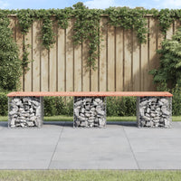 Thumbnail for Gartenbank aus Gabionen 203x44x42 cm Massivholz Douglasie