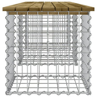Thumbnail for Gartenbank aus Gabionen 203x44x42 cm Kiefernholz Imprägniert