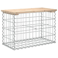 Thumbnail for Gartenbank aus Gabionen 63x31,5x42 cm Massivholz Kiefer