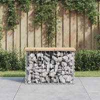 Thumbnail for Gartenbank aus Gabionen 63x31,5x42 cm Massivholz Kiefer