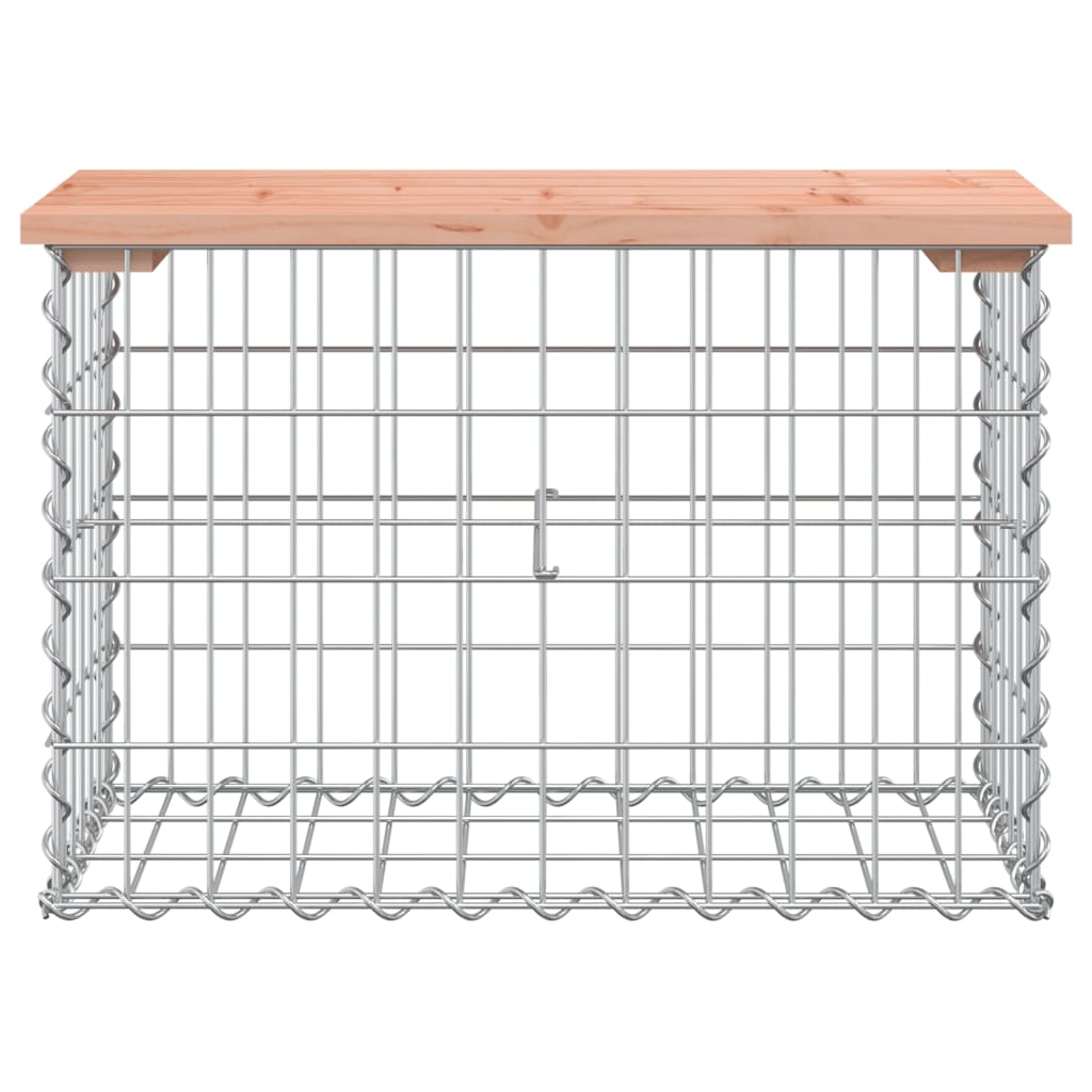 Gartenbank aus Gabionen 63x31,5x42 cm Massivholz Douglasie