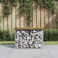 Thumbnail for Gartenbank aus Gabionen 63x31,5x42 cm Kiefernholz Imprägniert