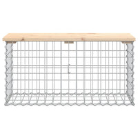 Thumbnail for Gartenbank aus Gabionen 83x31,5x42 cm Massivholz Kiefer