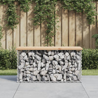 Thumbnail for Gartenbank aus Gabionen 83x31,5x42 cm Massivholz Kiefer