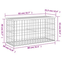 Thumbnail for Gartenbank aus Gabionen 83x31,5x42 cm Kiefernholz Imprägniert