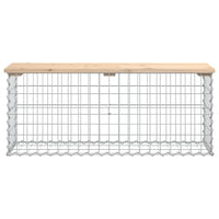 Thumbnail for Gartenbank aus Gabionen 103x31,5x42 cm Massivholz Kiefer