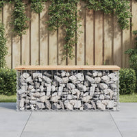 Thumbnail for Gartenbank aus Gabionen 103x31,5x42 cm Massivholz Kiefer