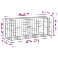 Thumbnail for Gartenbank aus Gabionen 103x31,5x42 cm Kiefernholz Imprägniert