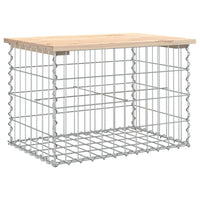 Thumbnail for Gartenbank aus Gabionen 63x44x42 cm Massivholz Kiefer